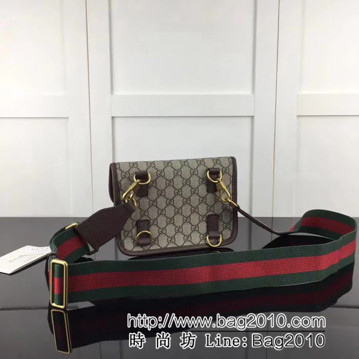 GUCCI古馳原單 新款專櫃品質原單貨實物實拍489617 啡pvc啡皮腰包 HY1092